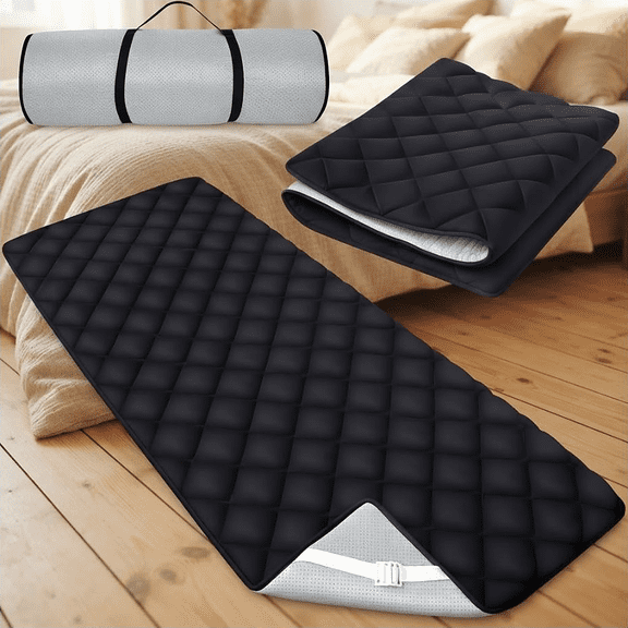 Quilted Foam Mattress Topper Pad, Non-Slip Breathable Bed Mat 75 by 30-Inch, for Camp Cot RV Bunk and Narrow Twin Beds