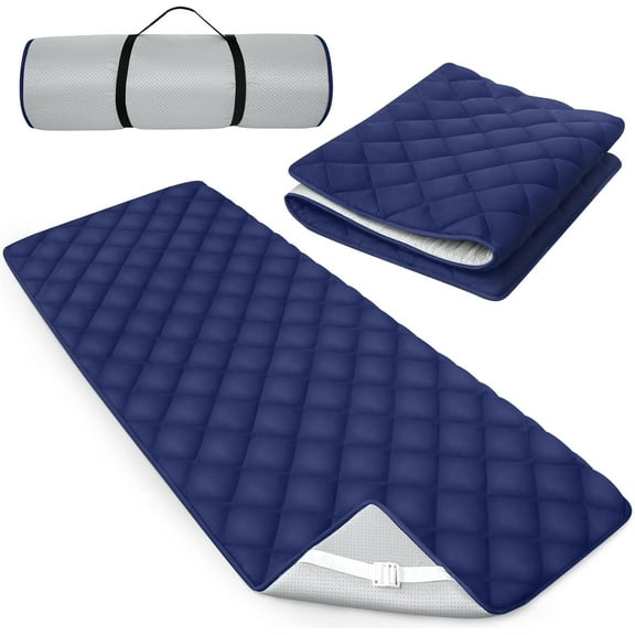 Quilted Foam Mattress Topper Pad, Non-Slip Super Soft Comfortable 75"x30", Cool Sleeping Pad for Camp Cot/RV Bunk/Narrow Twin Beds