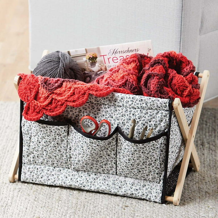 Vintage Collapsible Knitting Basket