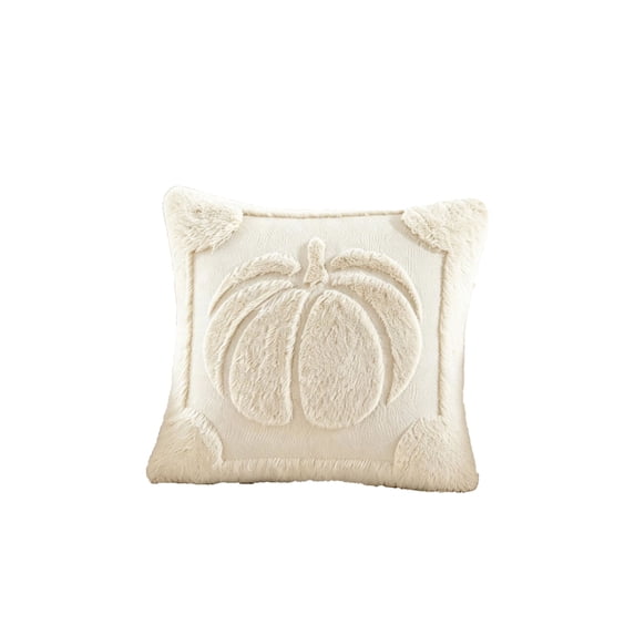 Quilted Halloween Pumpkin Pillow Cover 18x18 Inch – Soft Plush Decorative Throw Cushion Case with Hidden Zipper, Festive Fall Home Decor for Sofa, Couch, Bed, Chair, Party (1Pc,Pillow Not Included)