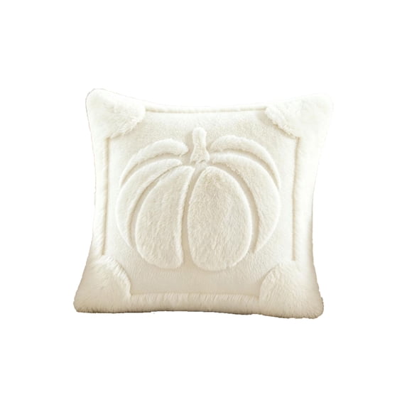 Quilted Halloween Pumpkin Pillow Cover 18x18 Inch – Soft Plush Decorative Throw Cushion Case with Hidden Zipper, Festive Fall Home Decor for Sofa, Couch, Bed, Chair, Party (1Pc,Pillow Not Included)
