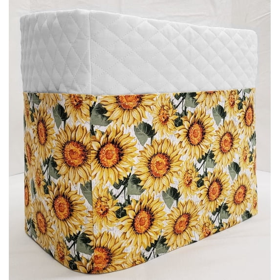 Quilted Harvest Sunflowers Bread Machine Cover by Penny's Needful Things (White)