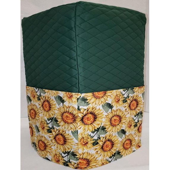 Quilted Harvest Sunflowers Coffee Maker Cover by Penny's Needful Things (Hunter Green)