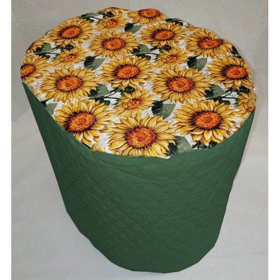 Quilted Harvest Sunflowers Food Processor Cover by Penny's Needful Things (Hunter Green, Large)