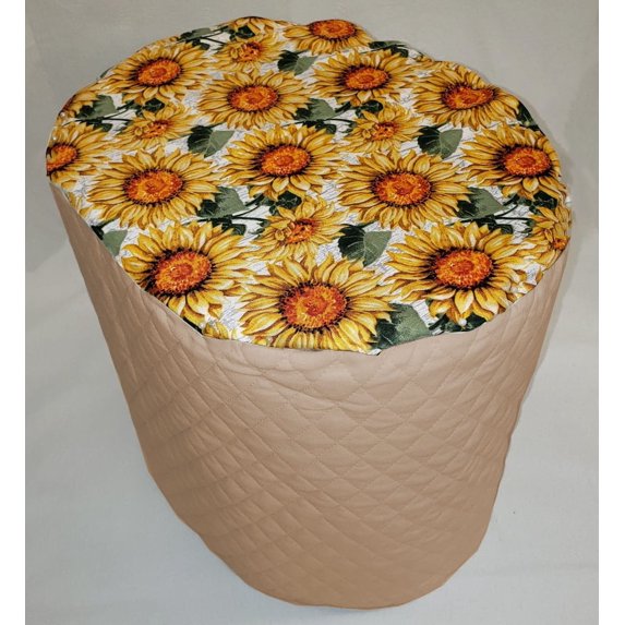 Quilted Harvest Sunflowers Food Processor Cover by Penny's Needful Things (Tan, Large)
