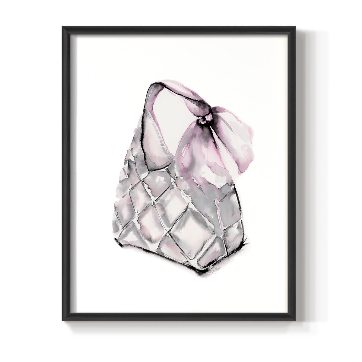 Quilted Hobo in Black Solid Wood 8 x 10 Framed Print