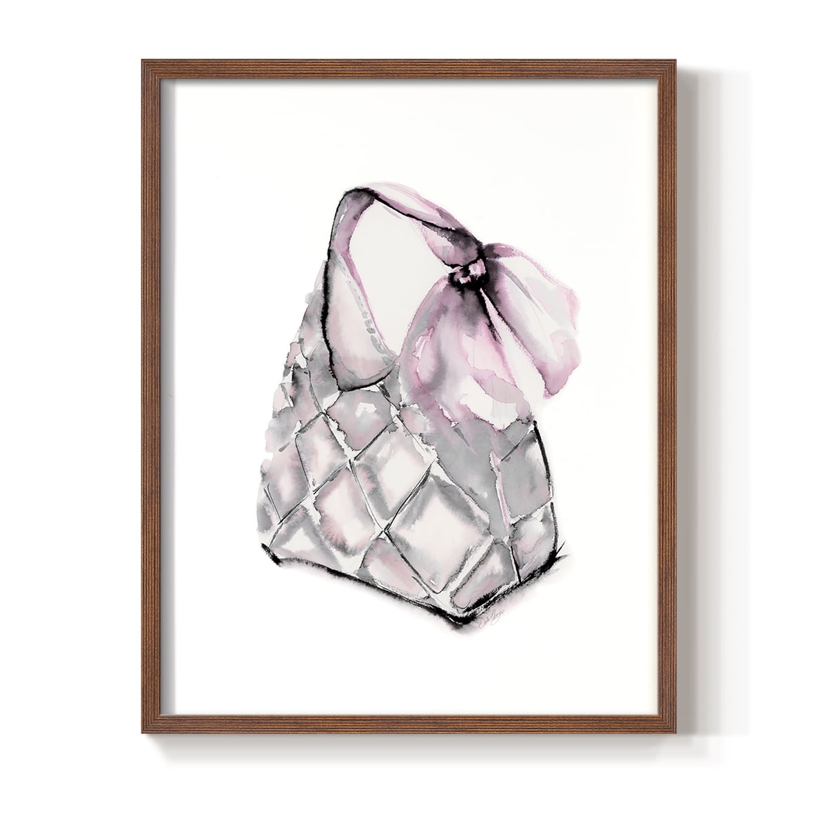 Quilted Hobo in Brown Solid Wood 11 x 14 Framed Print