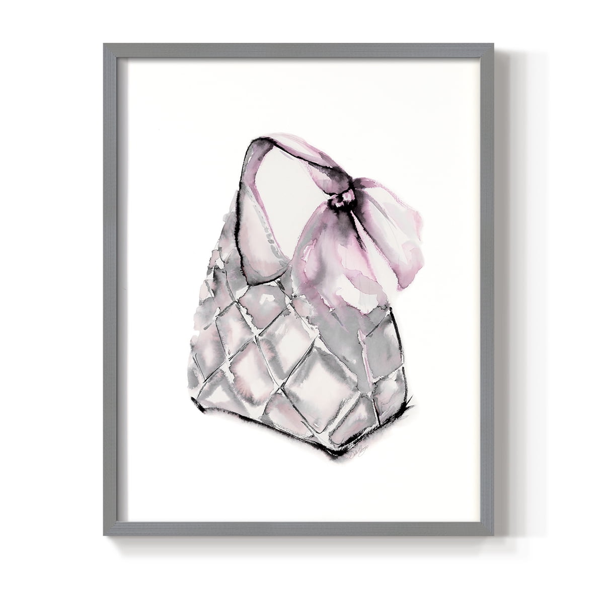 Quilted Hobo in Gray Solid Wood 11 x 14 Framed Print