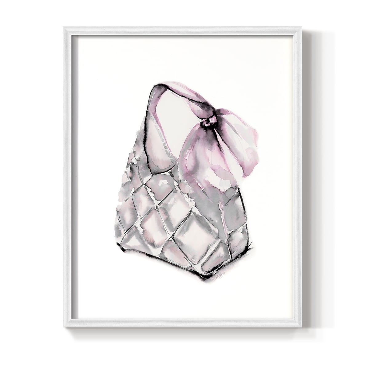 Quilted Hobo in White Solid Wood 11 x 14 Framed Print