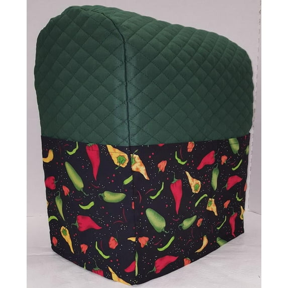 Quilted Hot Peppers Cover Compatible with Kitchenaid Stand Mixer by Penny's Needful Things (Hunter Green, 3.5qt Mini Artisan Tilt Head)