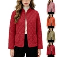 thumbnail image 1 of Quilted Jacket for Women Button Down Crewneck Lightweight Casual Coat Stylish Cozy Fall Outdoor Travel Hiking Quilted Jacket with Pockets, 1 of 6