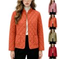 thumbnail image 1 of Quilted Jacket for Women Button Down Crewneck Lightweight Casual Coat Stylish Cozy Fall Outdoor Travel Hiking Quilted Jacket with Pockets, 1 of 6