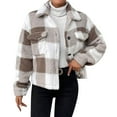 thumbnail image 1 of Quilted Jacket for Women Lightweight Button Down Long Sleeve Shirts with Pockets Brown L, 1 of 8