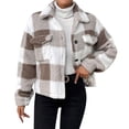 thumbnail image 1 of Quilted Jacket for Women Lightweight Button Down Long Sleeve Shirts with Pockets Brown M, 1 of 8