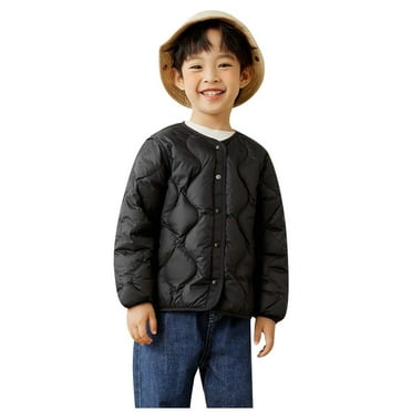 Quilted Jackets For Toddler Boys Girls Solid Color Warm Down Coat Crewneck Snowsuit Outerwear Clothes Long Sleeve Soft And Comfort Fall And Winter Outdoor Coats
