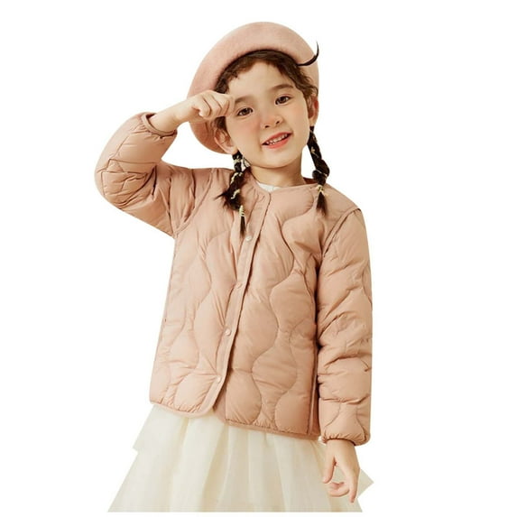 Quilted Jackets For Toddler Boys Girls Solid Color Warm Down Coat Crewneck Snowsuit Outerwear Clothes Long Sleeve Soft And Comfort Fall And Winter Outdoor Coats