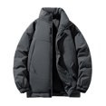 thumbnail image 1 of Quilted Jackets for Men Long Sleeve Zip Up Puffer Coats with Zipper Pockets Casual Solid Color Mock Neck Thermal Warm Fall Winter Jacket, 1 of 3