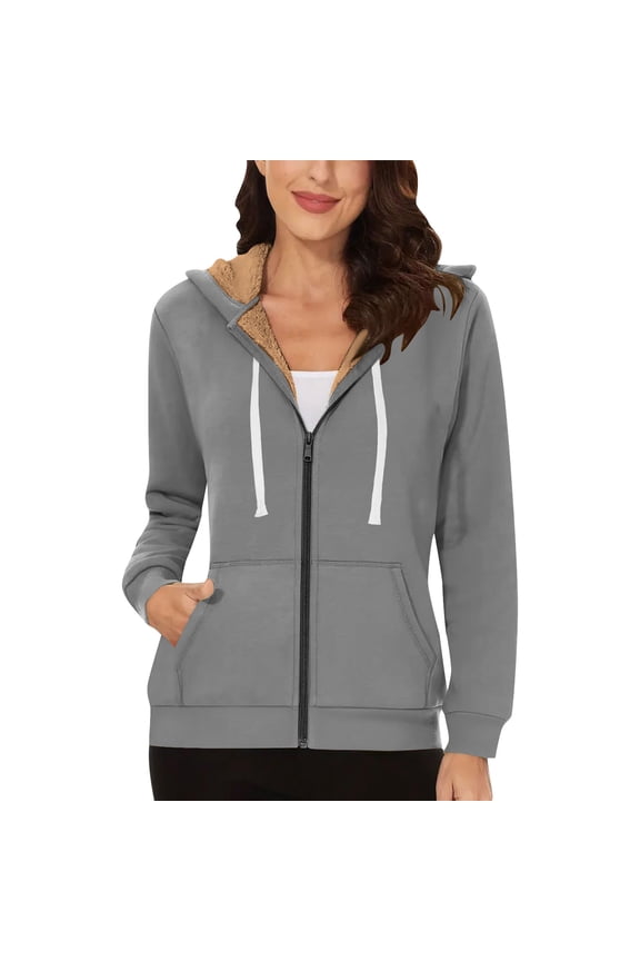 Quilted Jackets for Women Casual Fleece Lined Shacket Comfortable Long Sleeve Zip Up Warm Winter Coats with Pockets,Gray,3XL