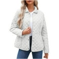 thumbnail image 1 of Quilted Jackets for Women Casual Lapel Button down Puffer Jacket Winter Lightweight Outerwear with Pockets, 1 of 9