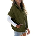 thumbnail image 1 of Quilted Jackets for Women Casual Short Sleeve Zip Up Warm Vests Green S, 1 of 10