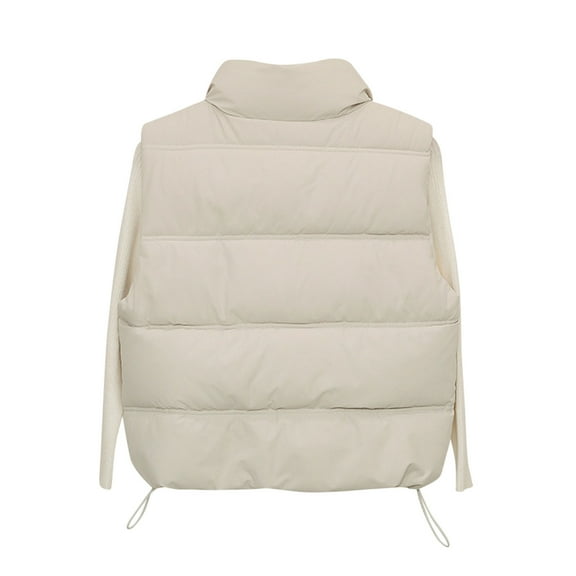 Quilted Jackets for Women Sleeveless Lightweight Zip Up Puffer Vest Winter Warm Stand Collar Gilet with Pockets Outdoor Casual