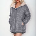 thumbnail image 1 of Quilted Jackets for Women, Women's Plus Fleece Cotton Jacket Warm Lamb Fleece Top Coat Sweater Coat on Clearance, 1 of 1