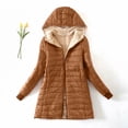 thumbnail image 1 of Quilted Jackets for Women, Women's Solid Plus Fleece Cotton Jacket Warm Lamb Fleece Top Coat Sweater Coat Christmas Gift, 1 of 7