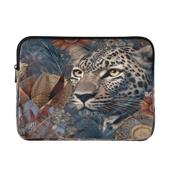 Quilted Laptop Sleeve for 13-16 Inch Laptops Protective Laptop Case Cover Lightweight Travel & Office Essentials Attractive Tiger Head