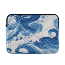 Quilted Laptop Sleeve for 13-16 Inch Laptops Protective Laptop Case Cover Lightweight Travel & Office Essentials Blue Tie-dye Pattern