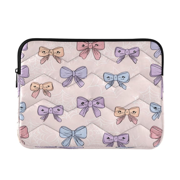Quilted Laptop Sleeve for 13-16 Inch Laptops Protective Laptop Case Cover Lightweight Travel & Office Essentials Bows and Spider Webs