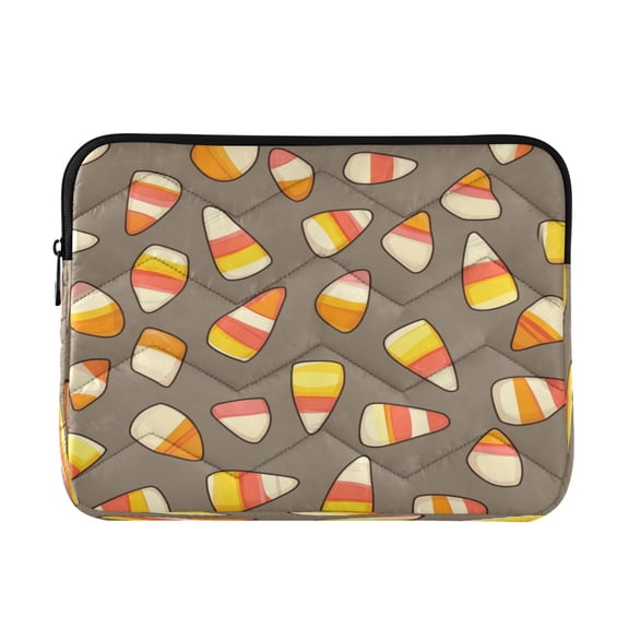 Quilted Laptop Sleeve for 13-16 Inch Laptops Protective Laptop Case Cover Lightweight Travel & Office Essentials Cartoon Candy Corn