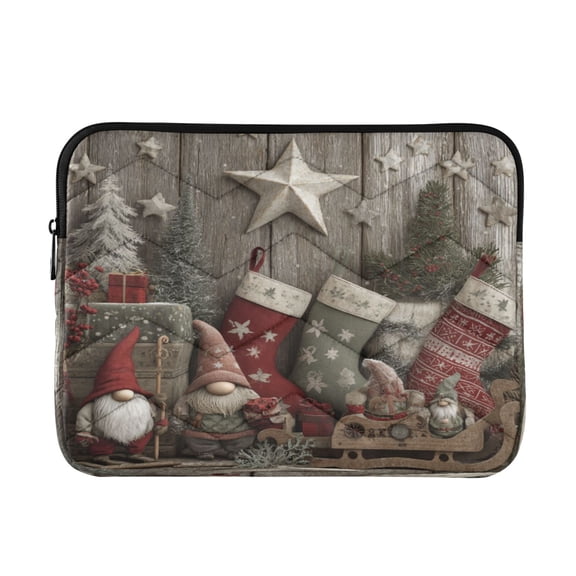 Quilted Laptop Sleeve for 13-16 Inch Laptops Protective Laptop Case Cover Lightweight Travel & Office Essentials Christmas Stocking Patterns