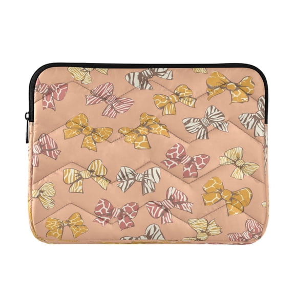 Quilted Laptop Sleeve for 13-16 Inch Laptops Protective Laptop Case Cover Lightweight Travel & Office Essentials Cute Animal Print Bows