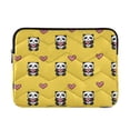 thumbnail image 1 of Quilted Laptop Sleeve for 13-16 Inch Laptops Protective Laptop Case Cover Lightweight Travel & Office Essentials Panda Cartoon with Heart Pattern, 1 of 8