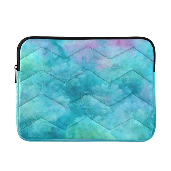 Quilted Laptop Sleeve for 13-16 Inch Laptops Protective Laptop Case Cover Lightweight Travel & Office Essentials Pastel Blue Dandelions