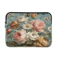thumbnail image 1 of Quilted Laptop Sleeve for 13-16 Inch Laptops Protective Laptop Case Cover Lightweight Travel & Office Essentials Vintage Roses and Peonies, 1 of 8
