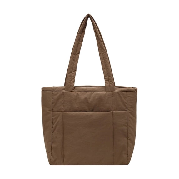 Quilted Large Tote Bag for Women, Lightweight Solid Shoulder Bag, Soft Travel Work Bag Everyday Purse Casual Shoulder Bag Purse Handbags