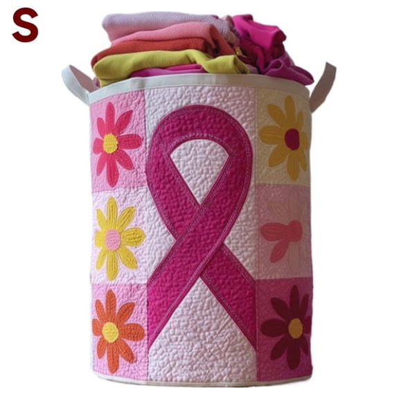 Quilted Laundry Basket with Handles, 2026 New Boho Floral Fabric Storage Hamper, Large Soft Quilted Laundry Basket for Nursery, Bedroom, Clothes & Toys