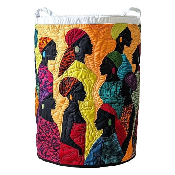 Quilted Laundry Hamper Foldable Clothes Storage Basket with Handles Boho Fabric Organizer Bin for Bedroom Bathroom Laundry Room Home Organization(H,46X36cm)