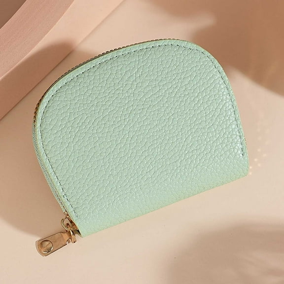 Quilted Leather Wallet Women Slim-Checkered Bifold, 8 Card Slots, ID Window & Zippered Coin Pocket, Business Professional Gift Set,B-Green