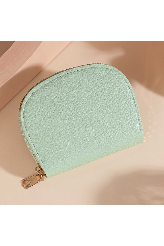 Quilted Leather Wallet Women Slim-Checkered Bifold, 8 Card Slots, ID Window & Zippered Coin Pocket, Business Professional Gift Set,B-Green