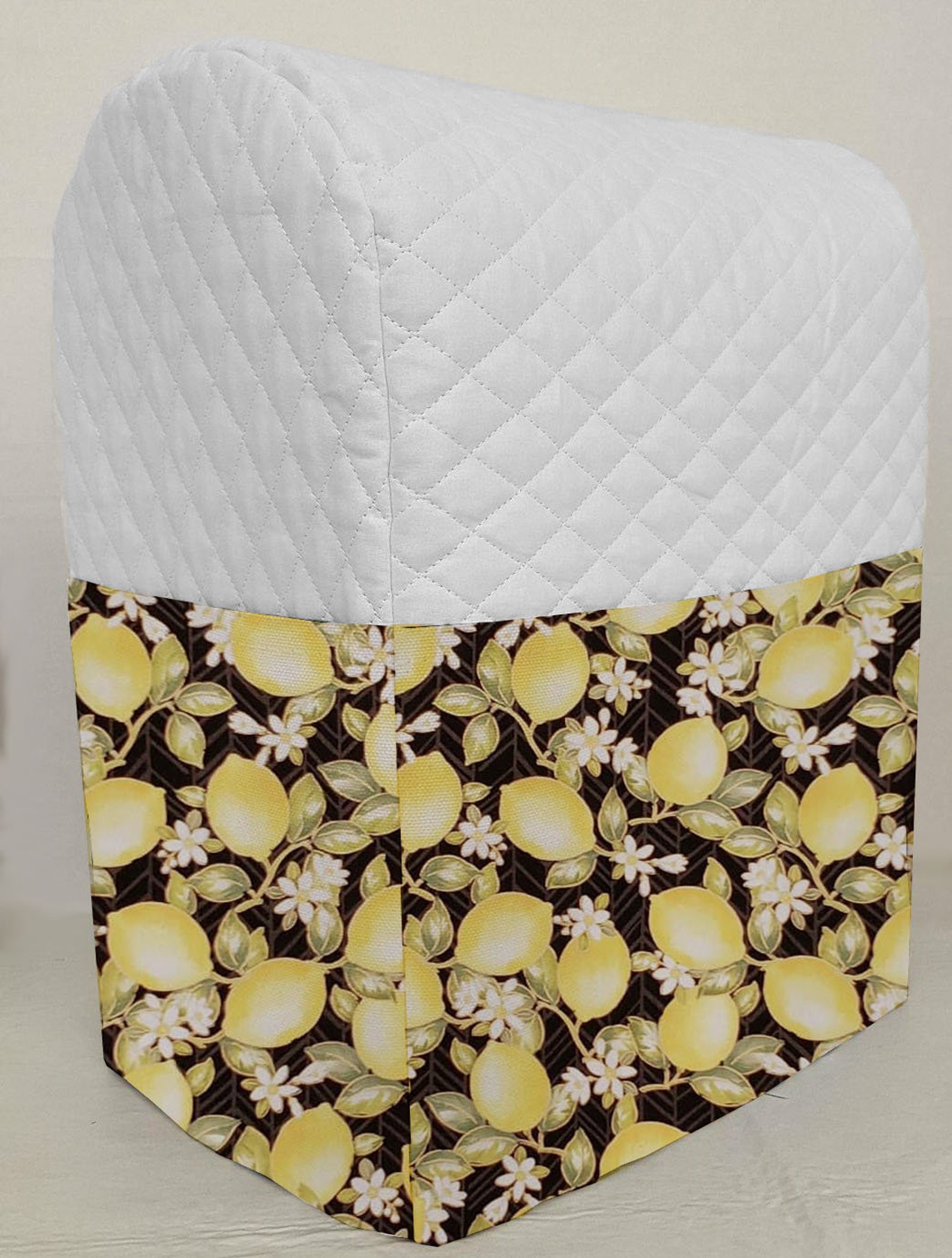 Quilted Lemon Blossoms Cover Compatible with Hamilton Beach 4 Quart 7 Speed Tilt Head Stand Mixer by Penny's Needful Things (White) - image 1 of 3