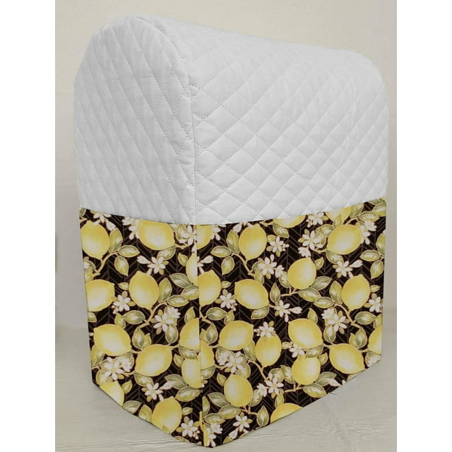 Quilted Lemon Blossoms Cover Compatible with Hamilton Beach 4 Quart 7 Speed Tilt Head Stand Mixer by Penny's Needful Things (White)