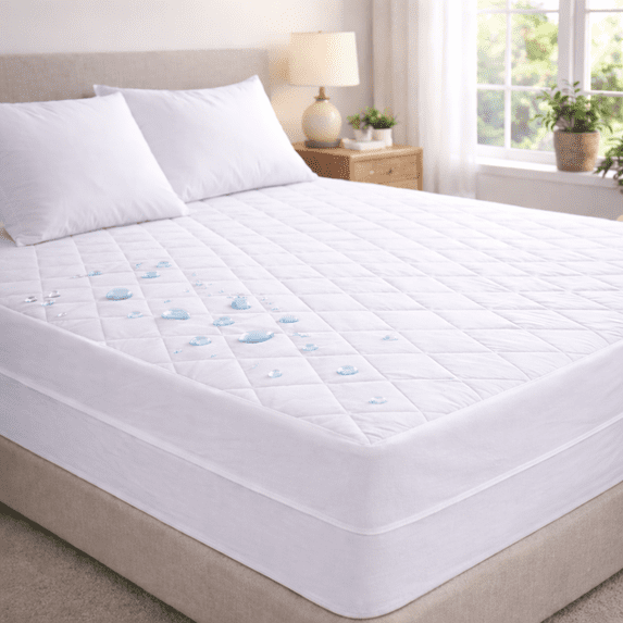 Waterproof Quilted Cotton Mattress Pad – Deep Pocket 18", Breathable, Hypoallergenic Mattress Protector Topper