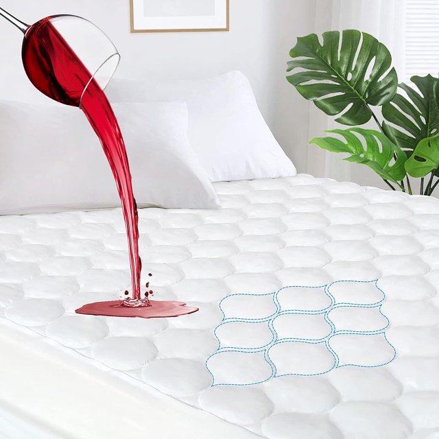 Quilted Mattress Protector King Waterproof Mattress Pad Breathable