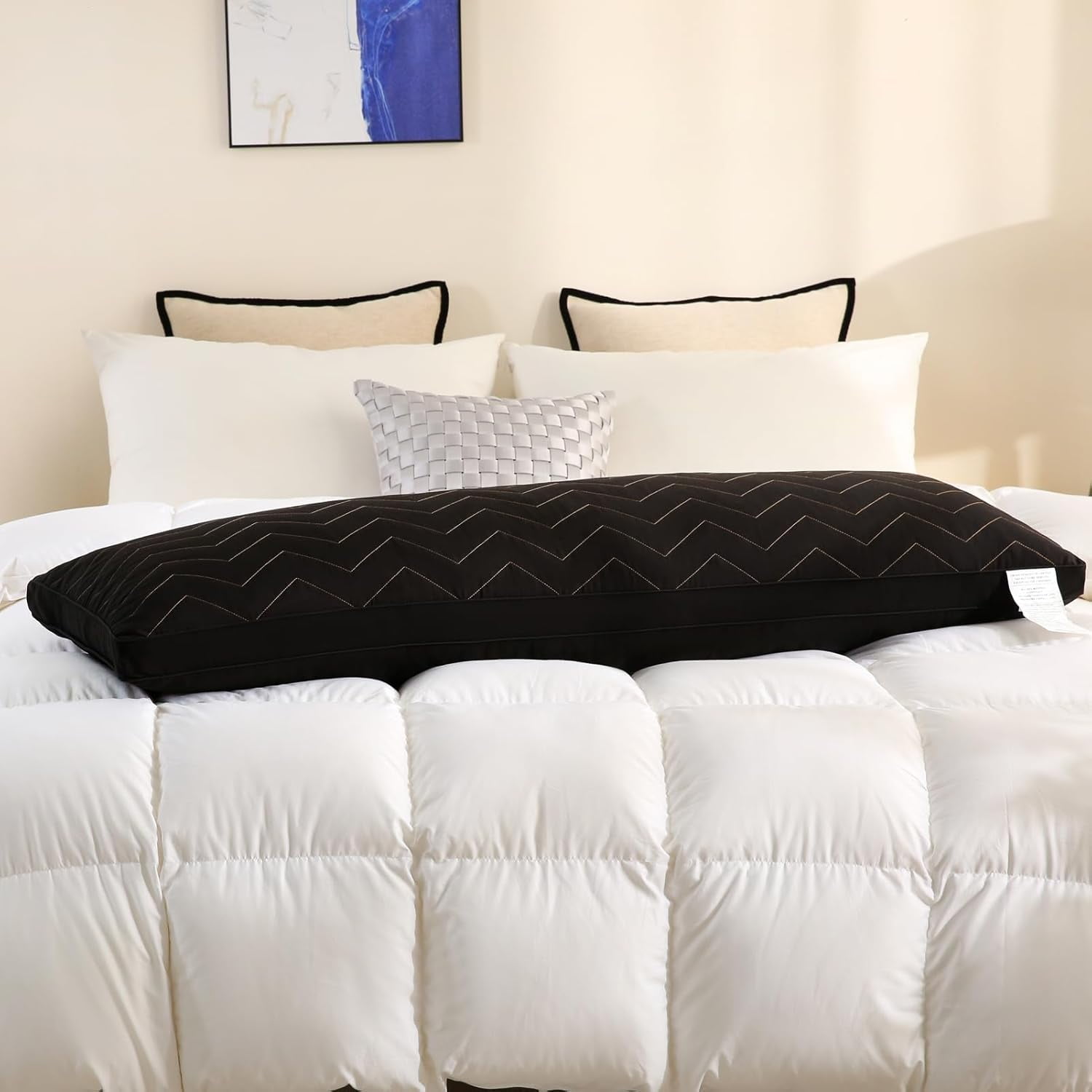 Quilted Memory Foam Body Pillow Large Full Body Pillows for Adults