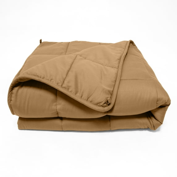 Quilted Microfiber 15-Pound Weighted Throw Blanket, Taupe, 60" x 80"