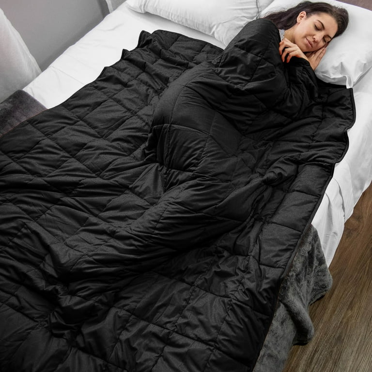 Quilted Microfiber 41 x60 Weighted 10lb Blanket Black by Blue Nile Mills Walmart