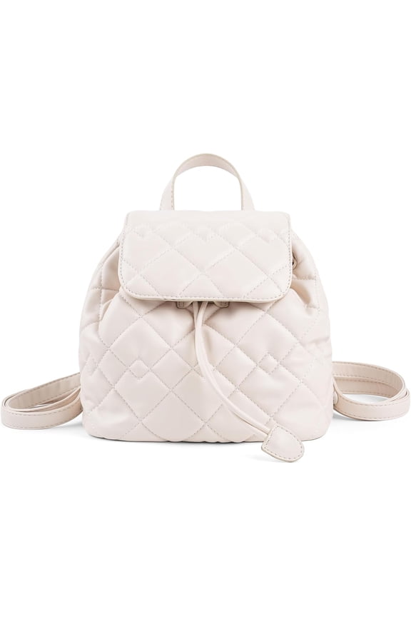 Quilted Mini Backpack for Women, Vegan Leather Convertible Backpack Purse with Magnetic Closure, Trendy Daybag