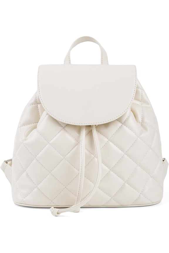 Quilted Mini Backpack for Women, Vegan Leather Convertible Backpack Purse with Magnetic Closure